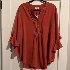 GiGiO orange blouse. Size 1XL